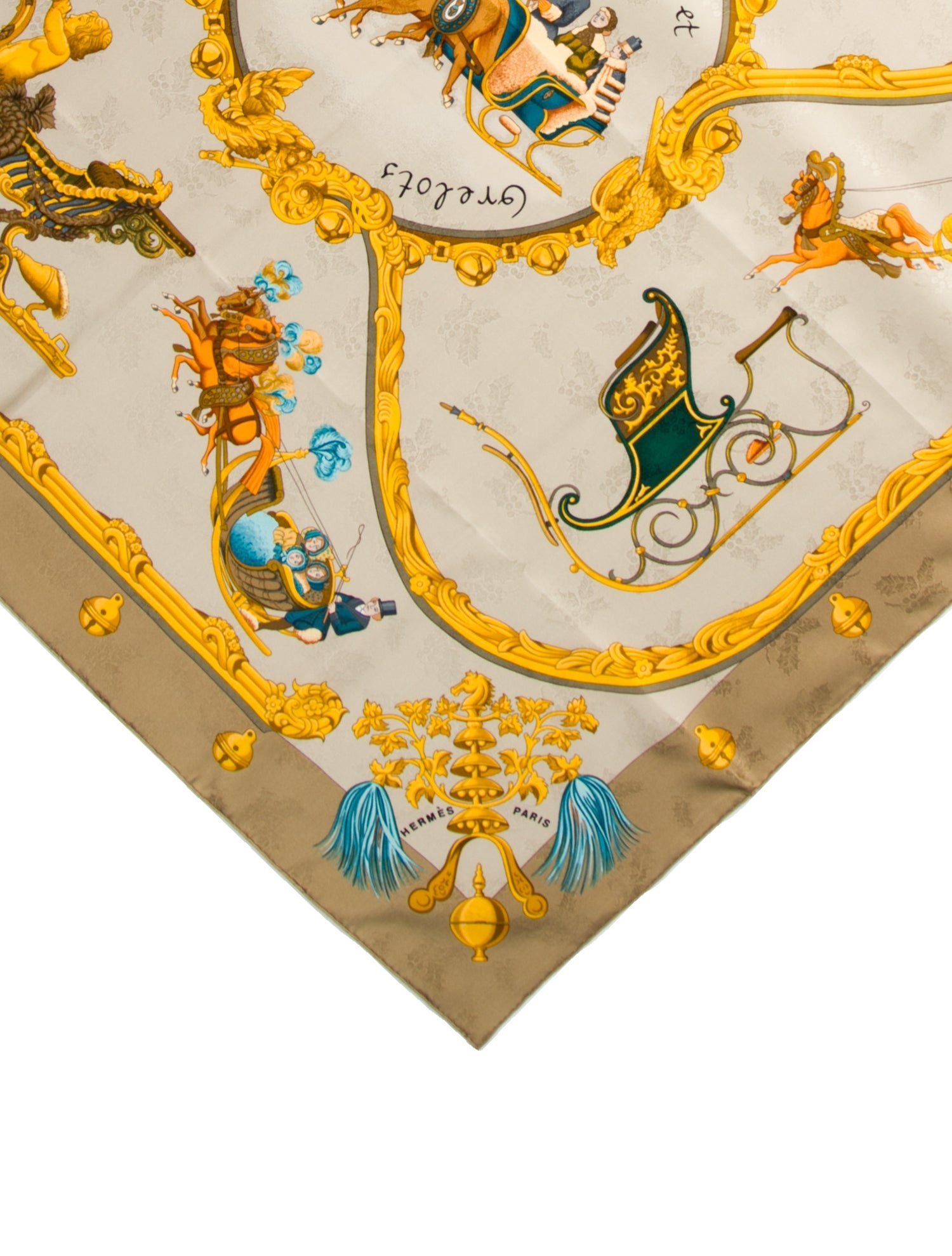 Hermès Plumes Et Grelots Jacquard Silk Scarf