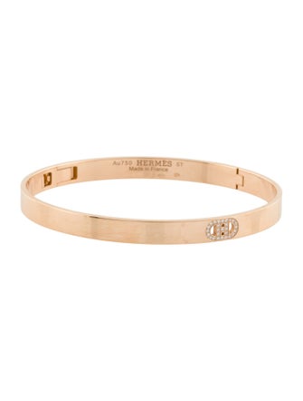 Hermès 18K Diamond H d'Ancre Small Model Bracelet