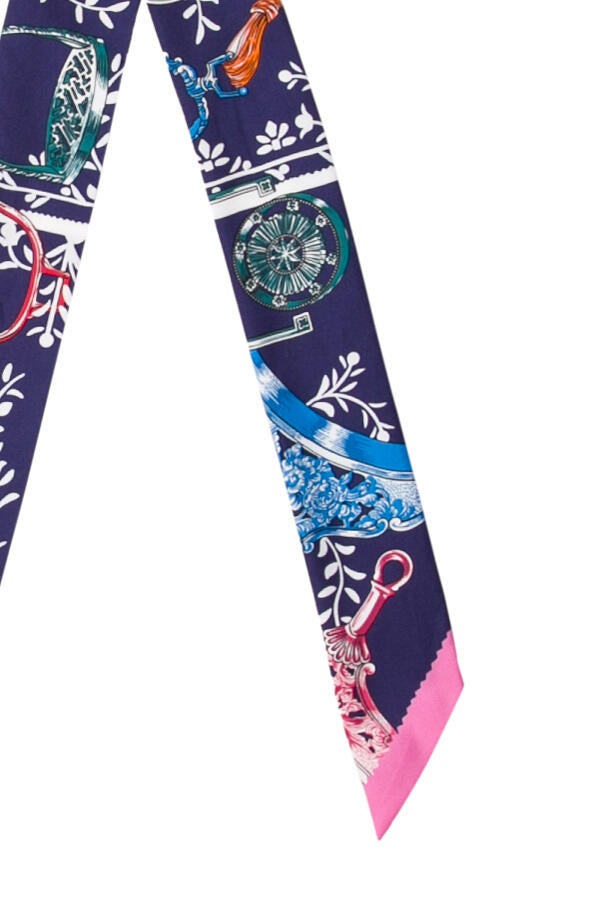 Hermès Etriers Remix Silk Twilly Scarf