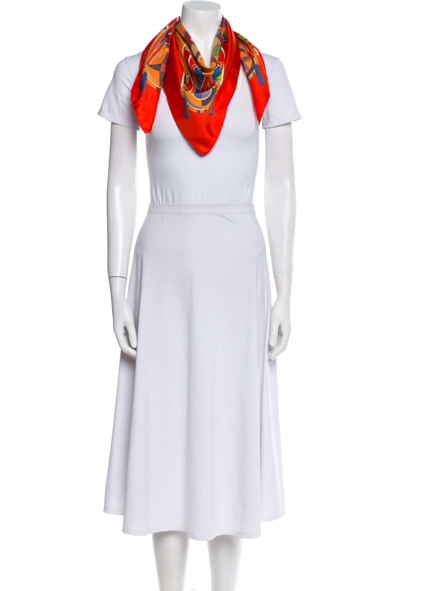 Hermès L'Art Indien Des Plaines Silk Scarf