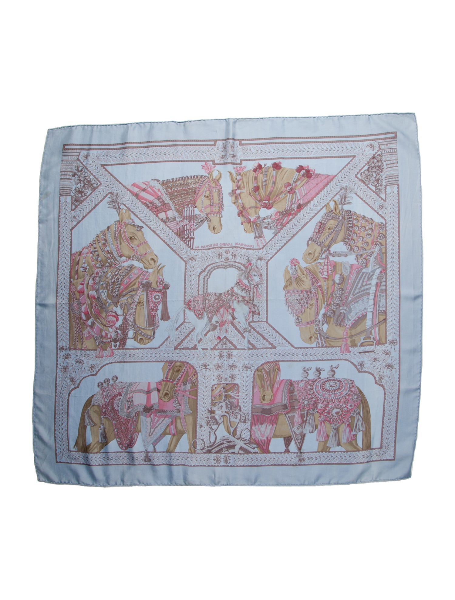 Hermès La Danse Du Cheval Marwari Dip-Dye Silk Scarf