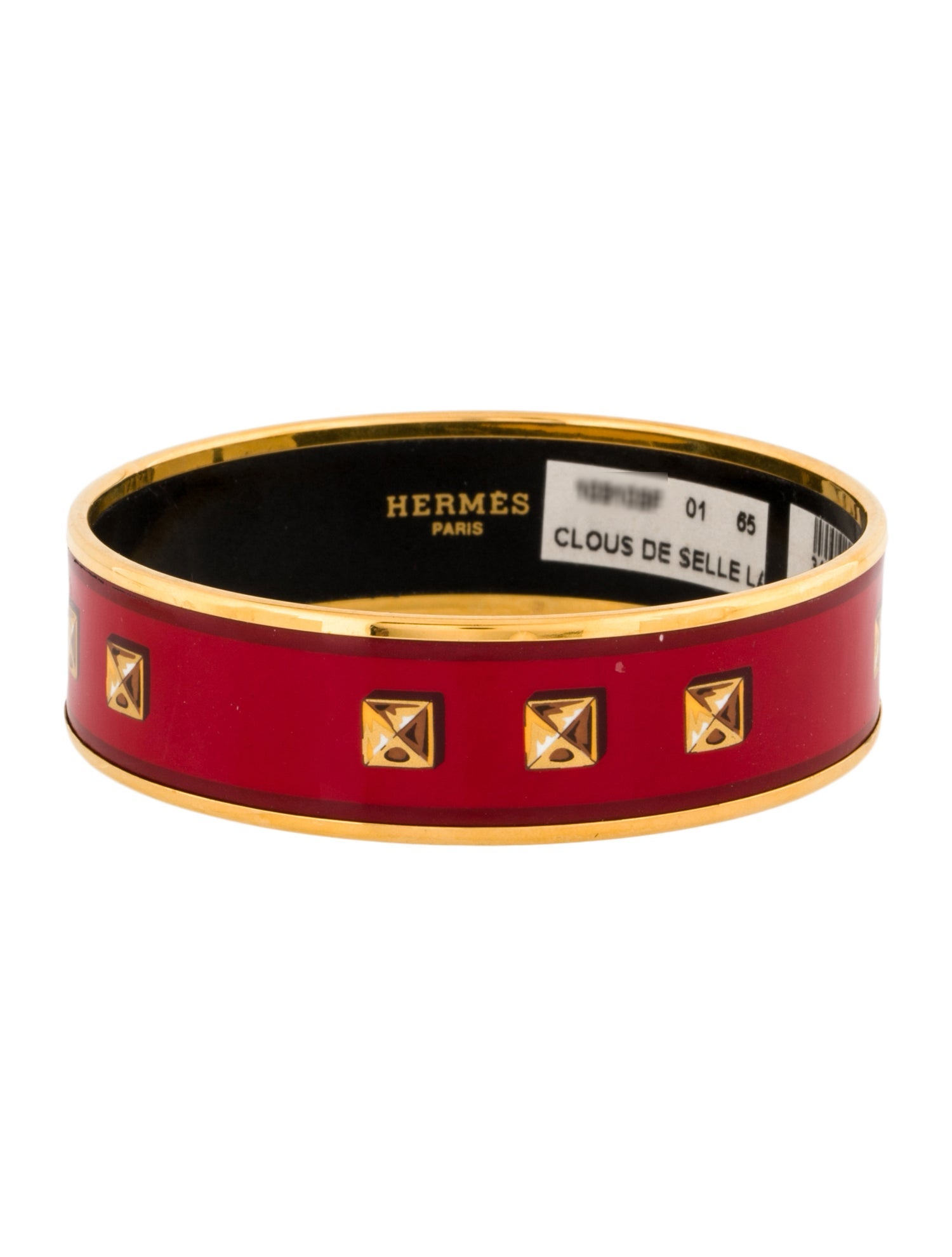 Hermès Wide Enamel Bangle Bracelet