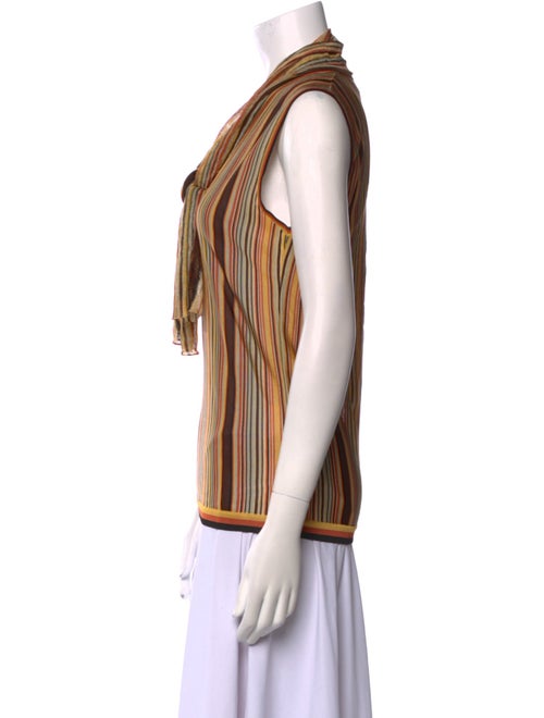 Hermès Striped V-Neck Blouse