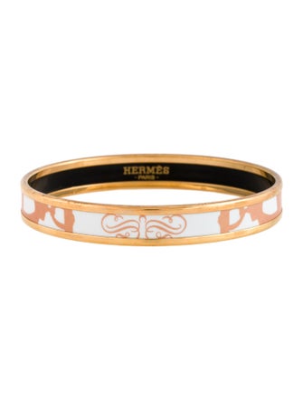 Hermès Enamel Narrow Bangle Bracelet