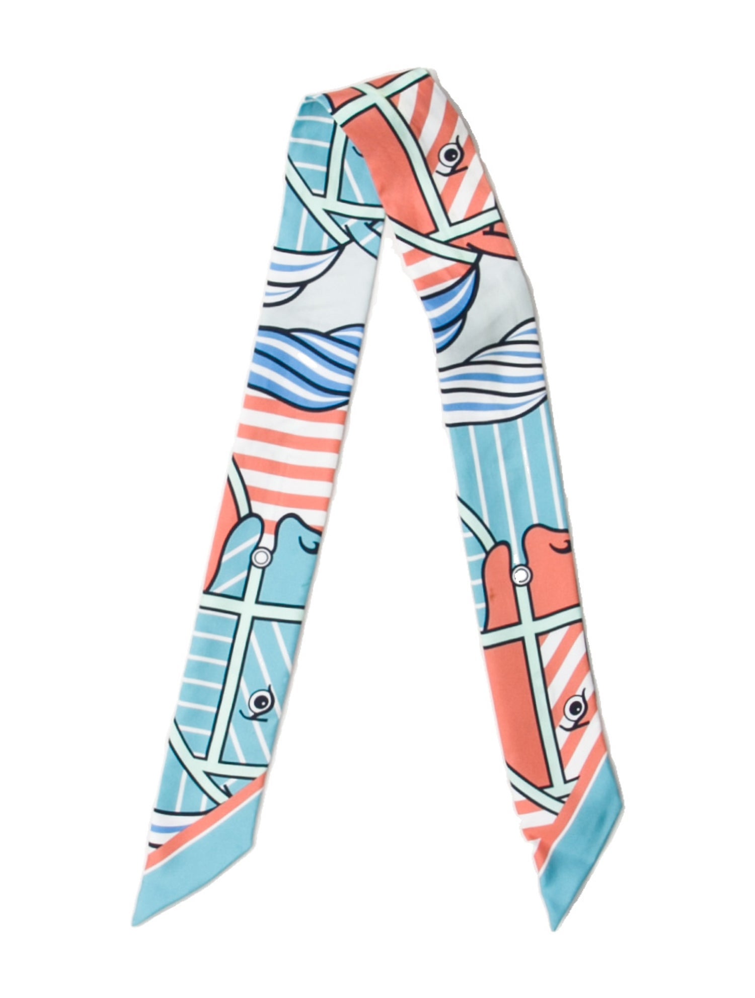 Hermès Quadrige Bayadere Silk Twilly Scarf