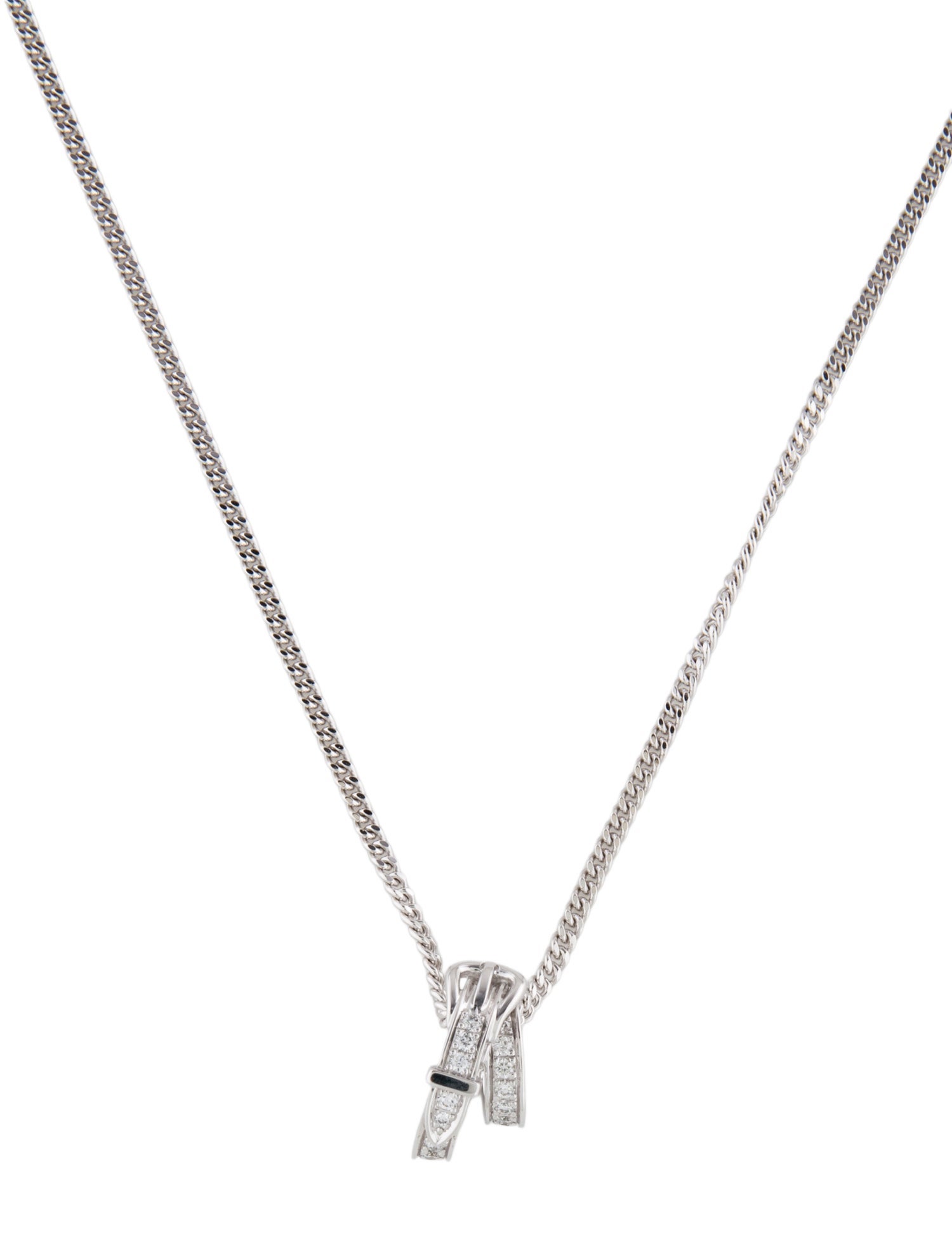 Hermès 18K Diamond Etriviere Pendant Necklace