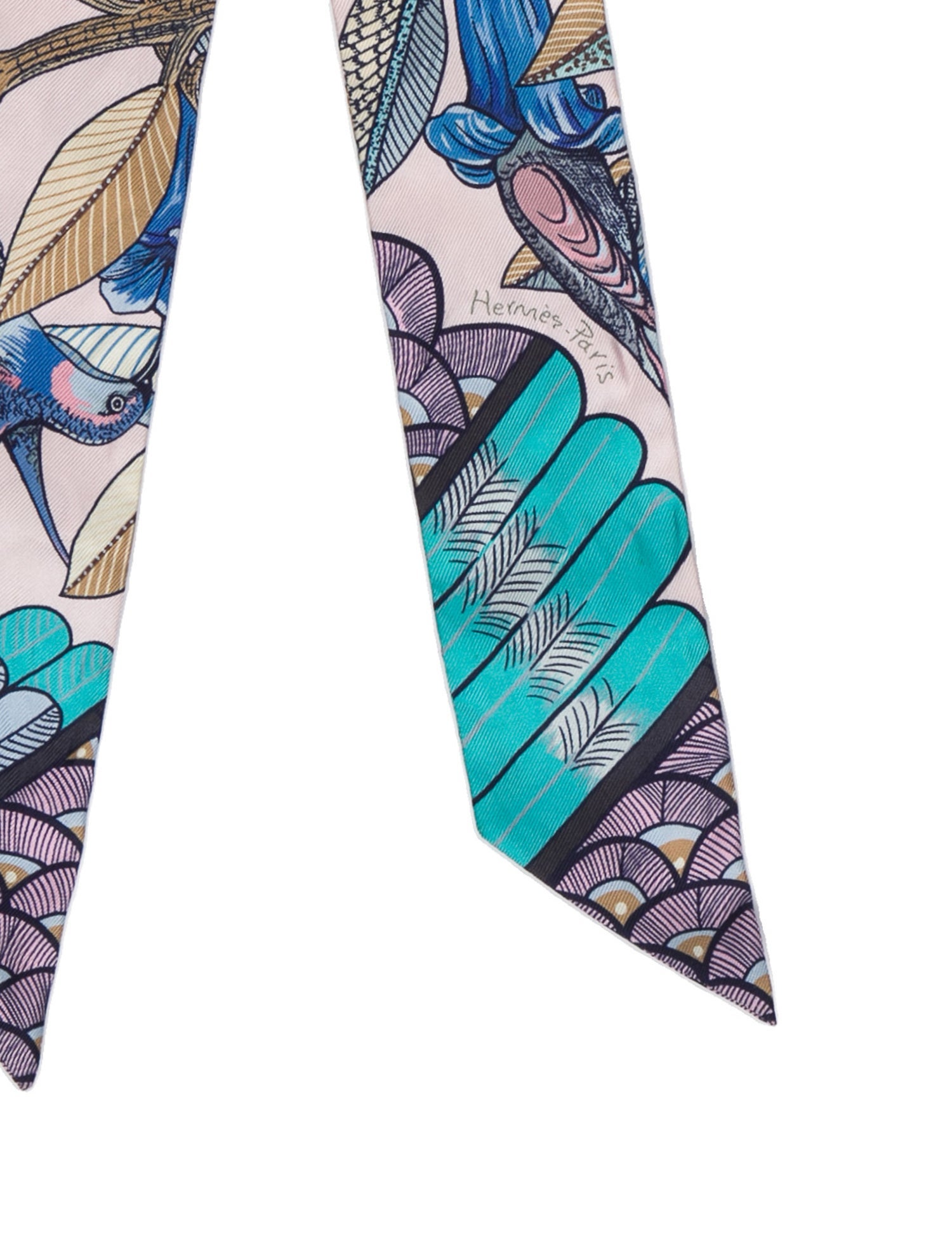 Hermès Tree of Song Silk Twilly Scarf