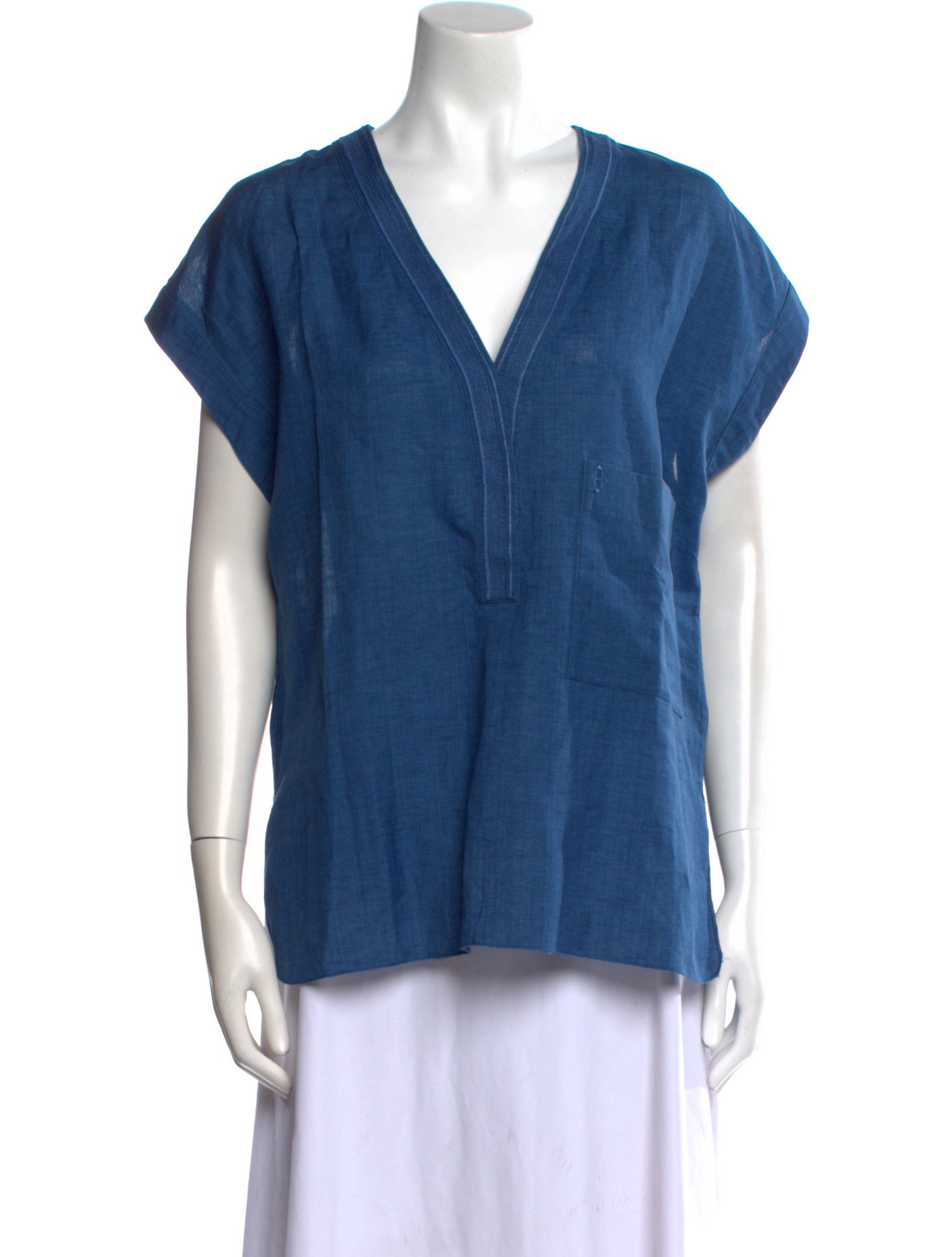 Hermès V-Neck Short Sleeve Blouse