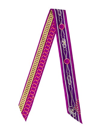 Hermès Maillons Silk Twilly Scarf