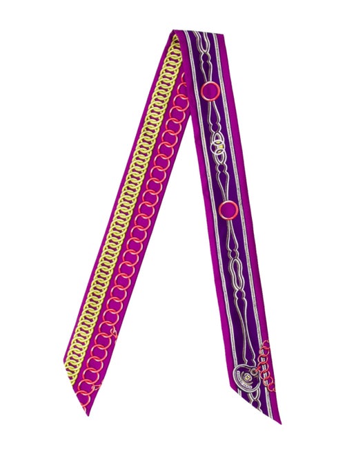 Hermès Maillons Silk Twilly Scarf
