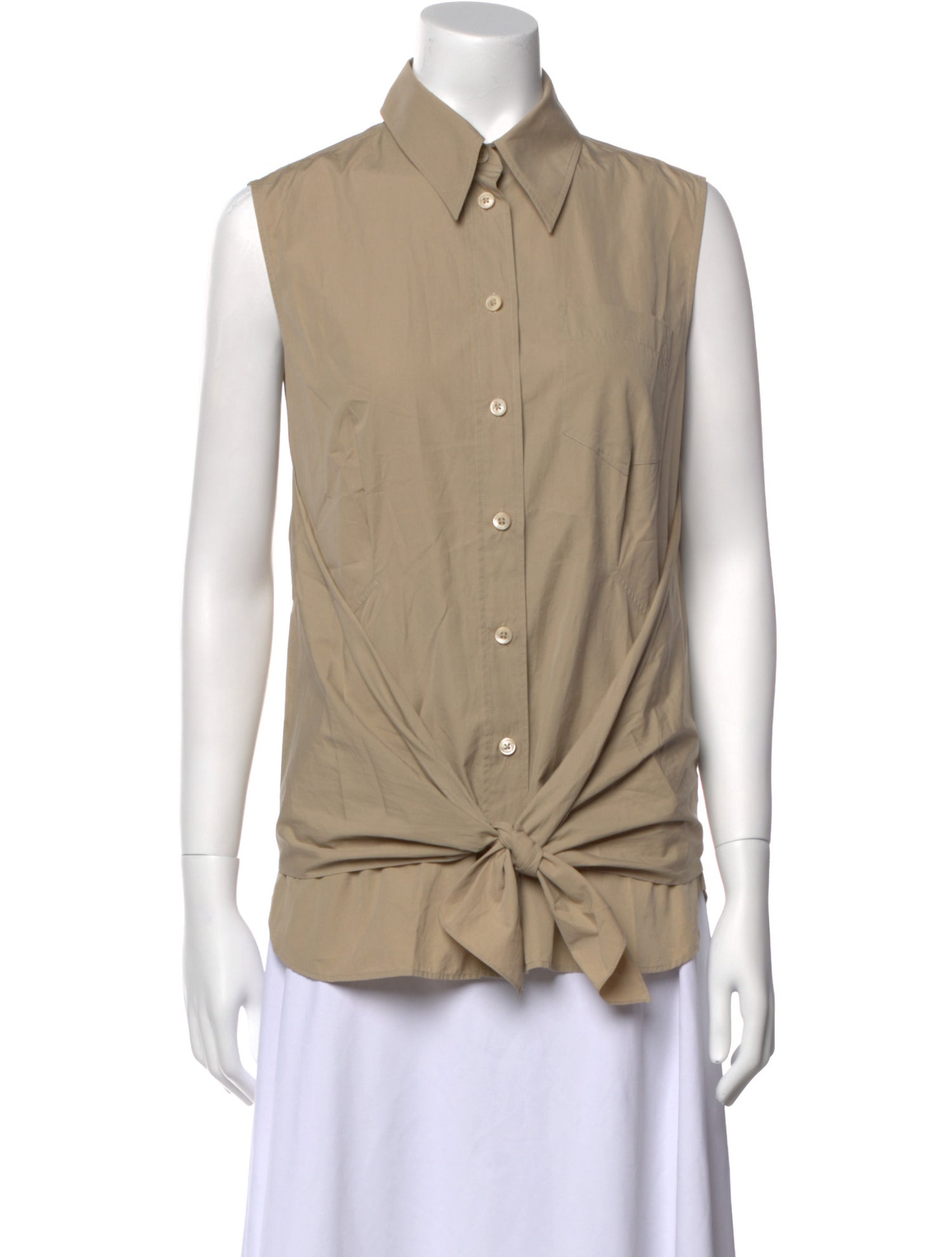 Hermès Sleeveless Button-Up Top