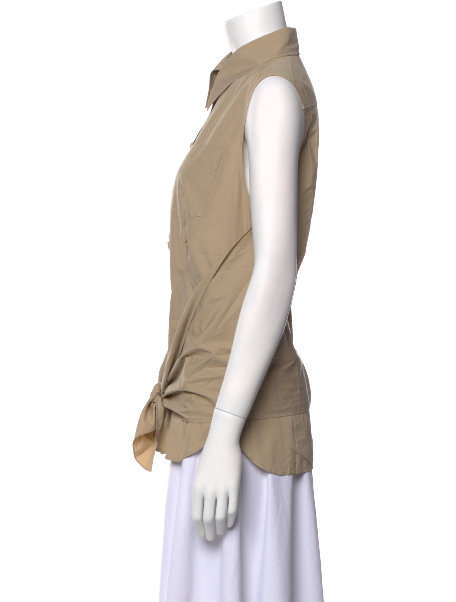 Hermès Sleeveless Button-Up Top