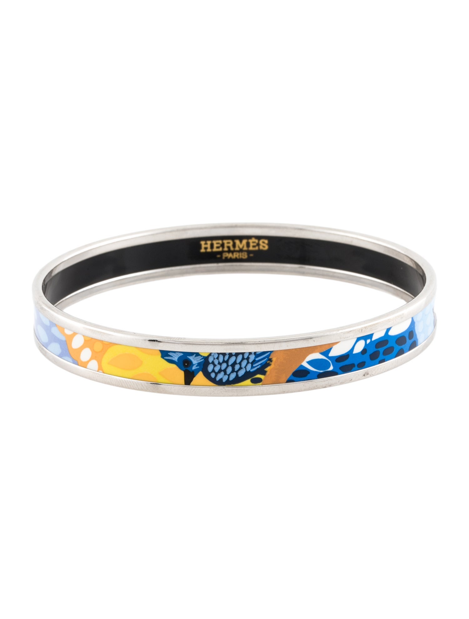 Hermès Narrow Enamel Bangle Bracelet