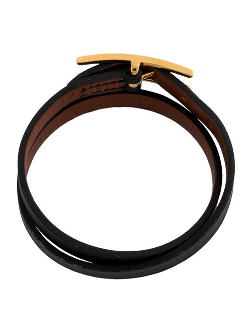Hermès Leather Behapi Double Tour Wrap Bracelet