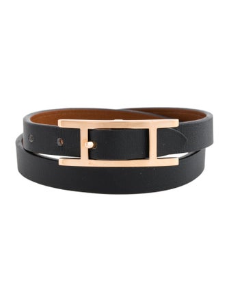 Hermès Leather Behapi Double Tour Wrap Bracelet Bracelet