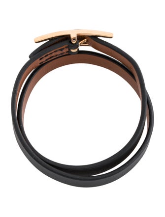 Hermès Leather Behapi Double Tour Wrap Bracelet Bracelet