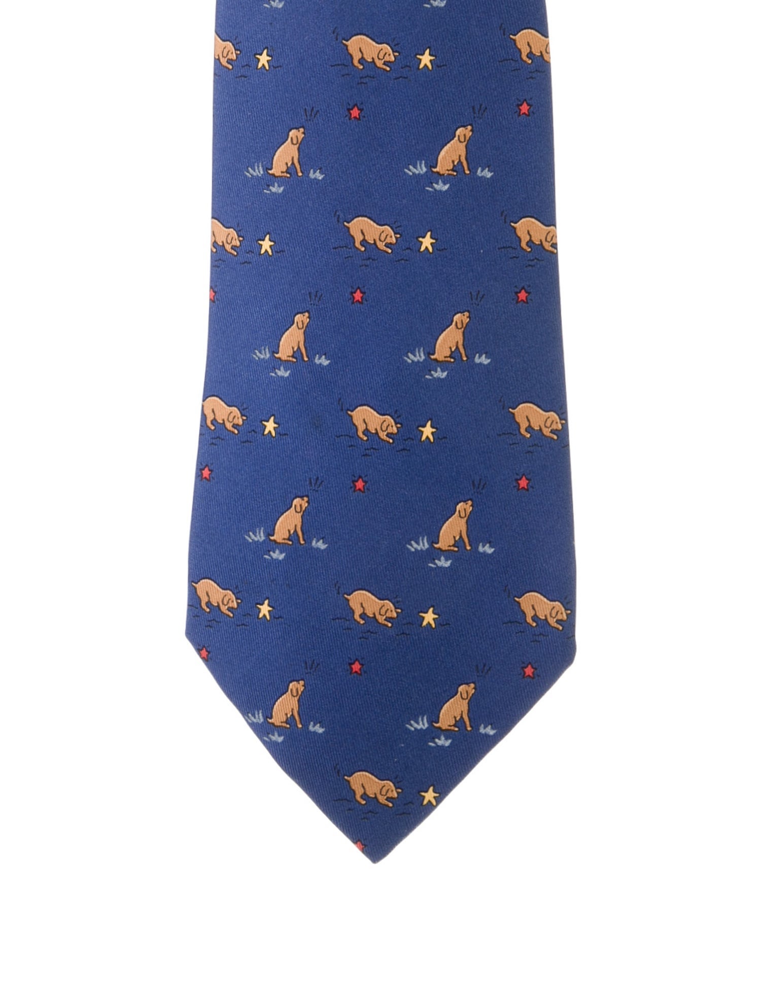 Hermès Puppy Print Silk Tie