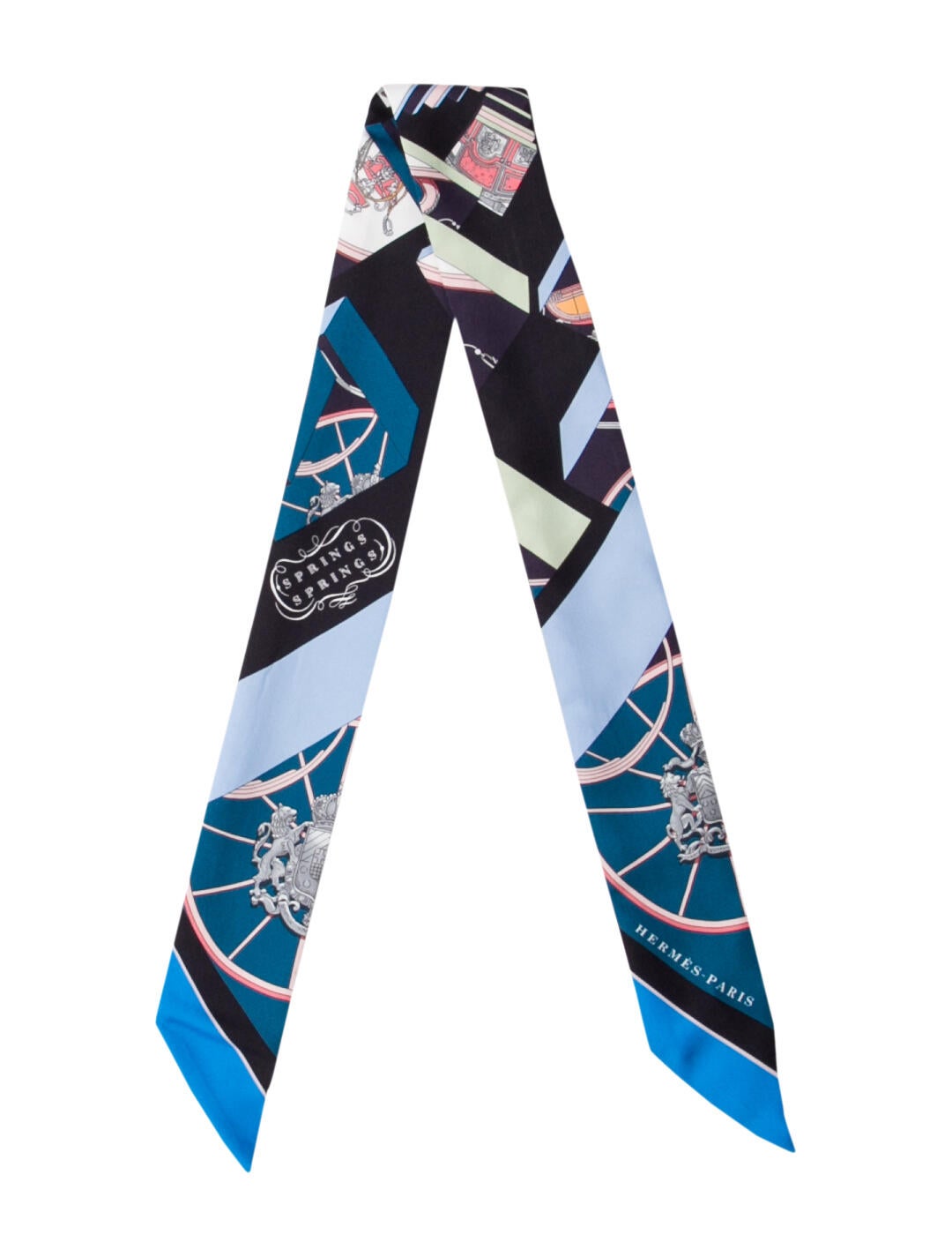Hermès Springs Springs Bague Silk Twilly Scarf
