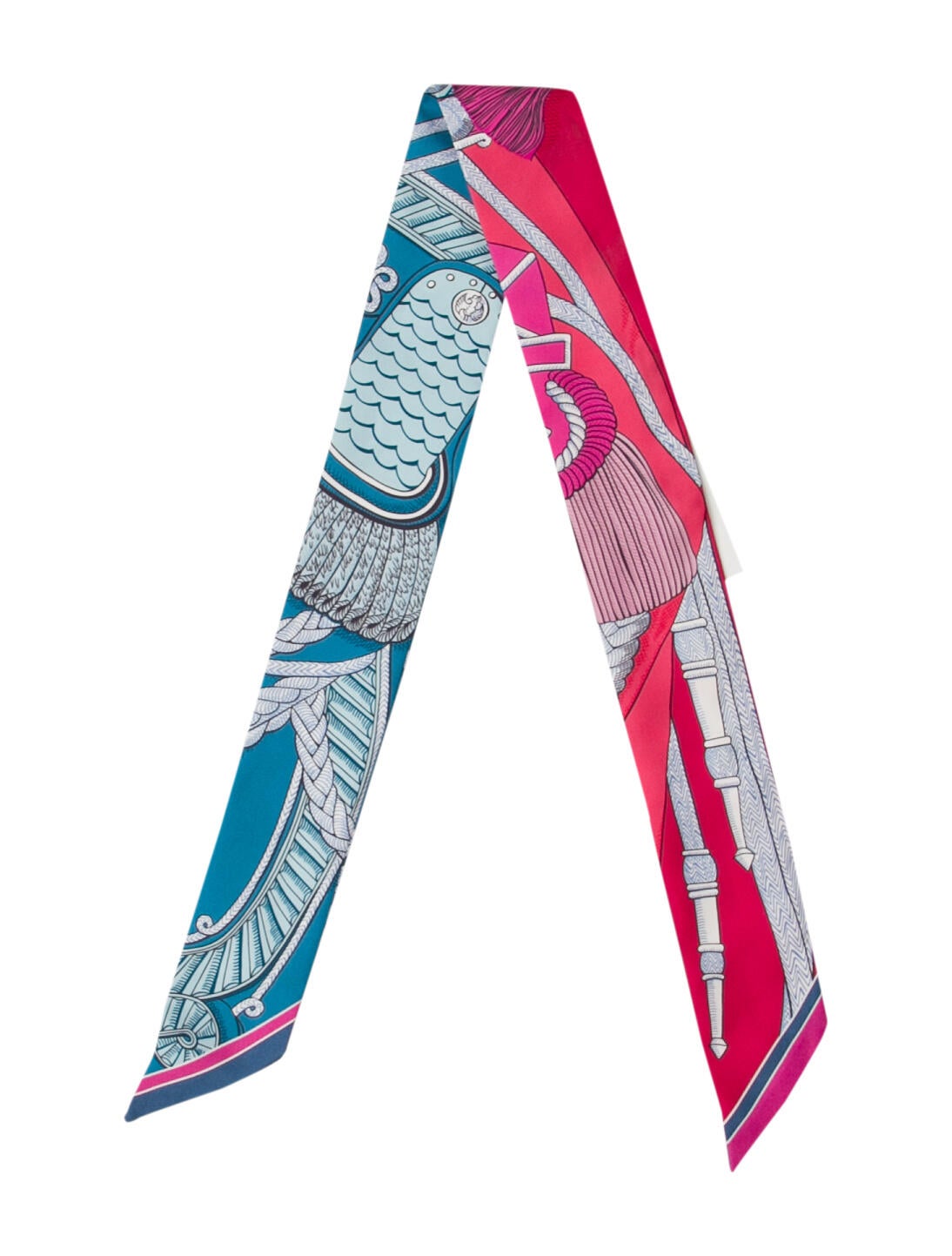 Hermès Zouaves et Dragons Silk Twilly Scarf