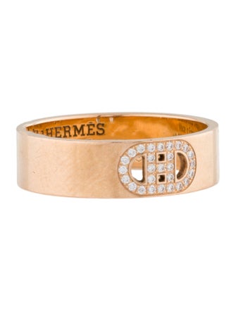 Hermès 18K Diamond H D'Ancre Ring