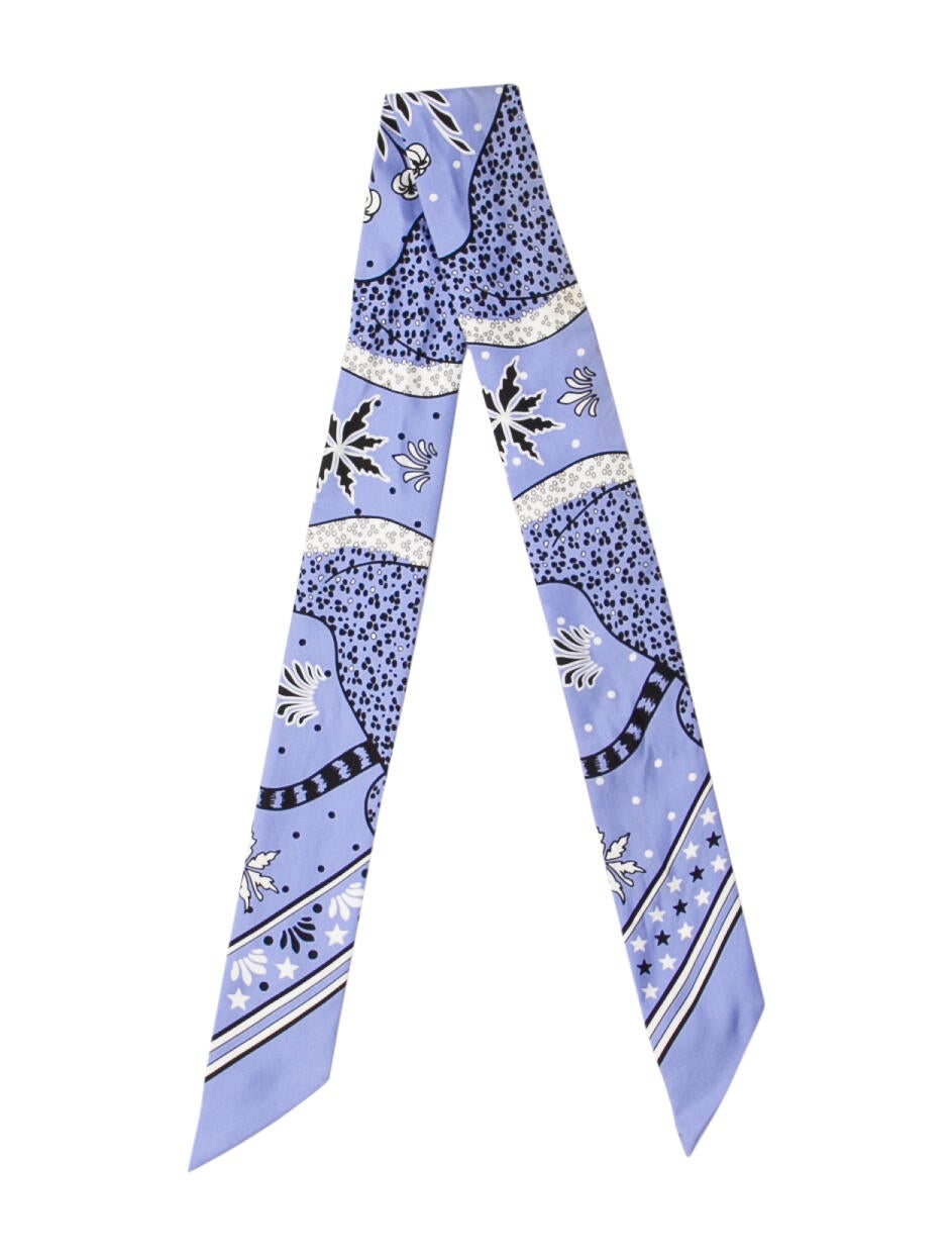 Hermès Les Léopards Silk Twilly Scarf