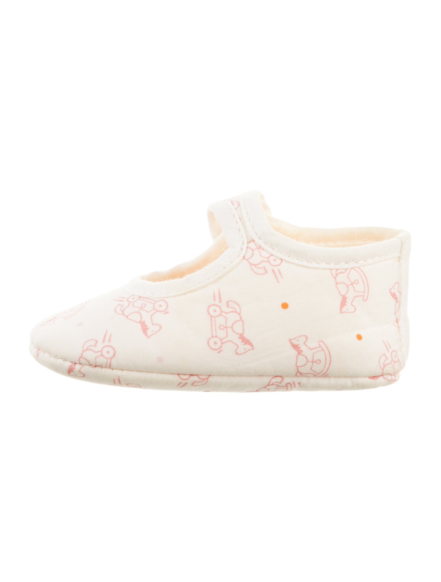 Hermès infant girls, neutral pattern printed shoes