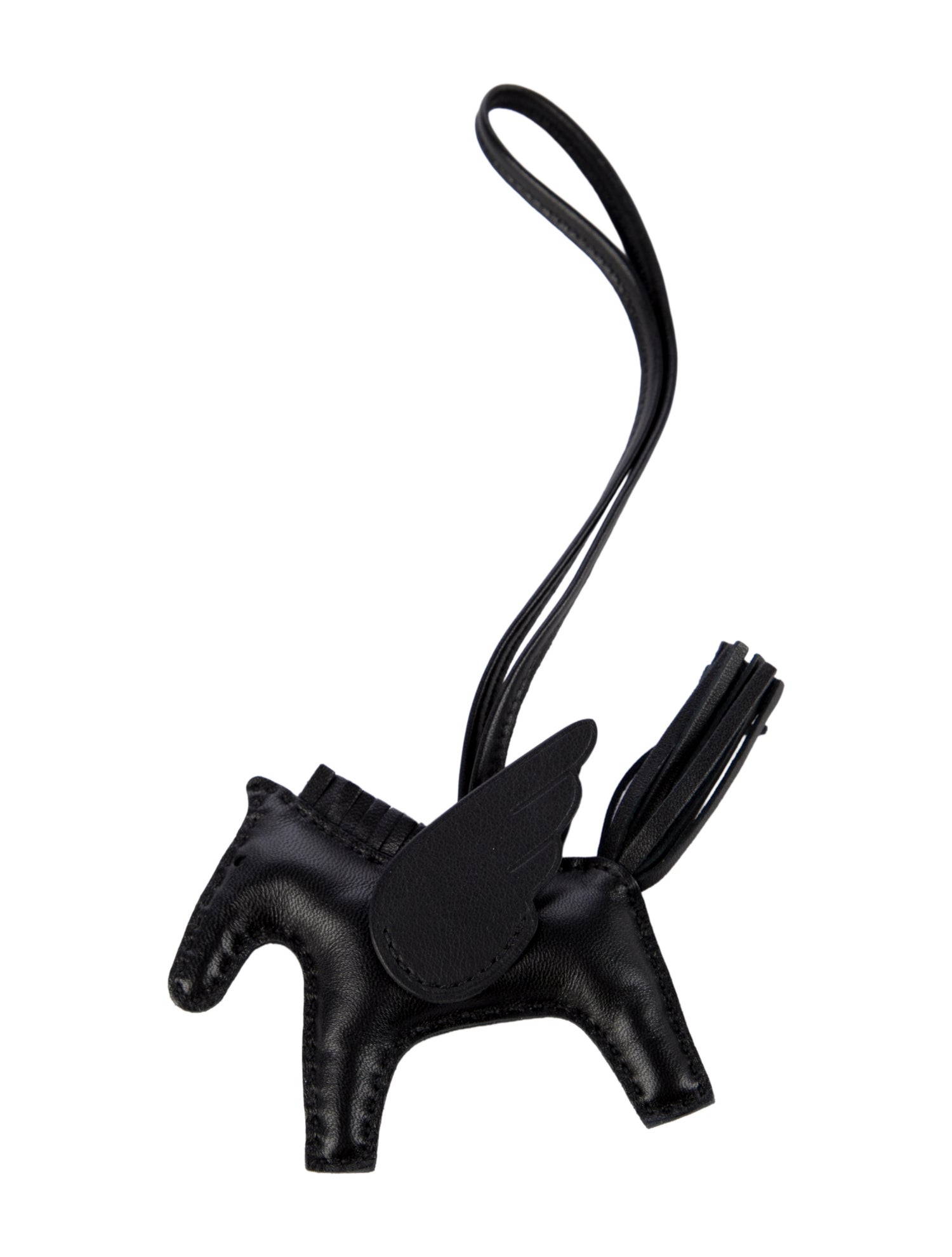 Hermès Milo Lambskin Grigri Rodeo Horse Bag Charm PM So Black