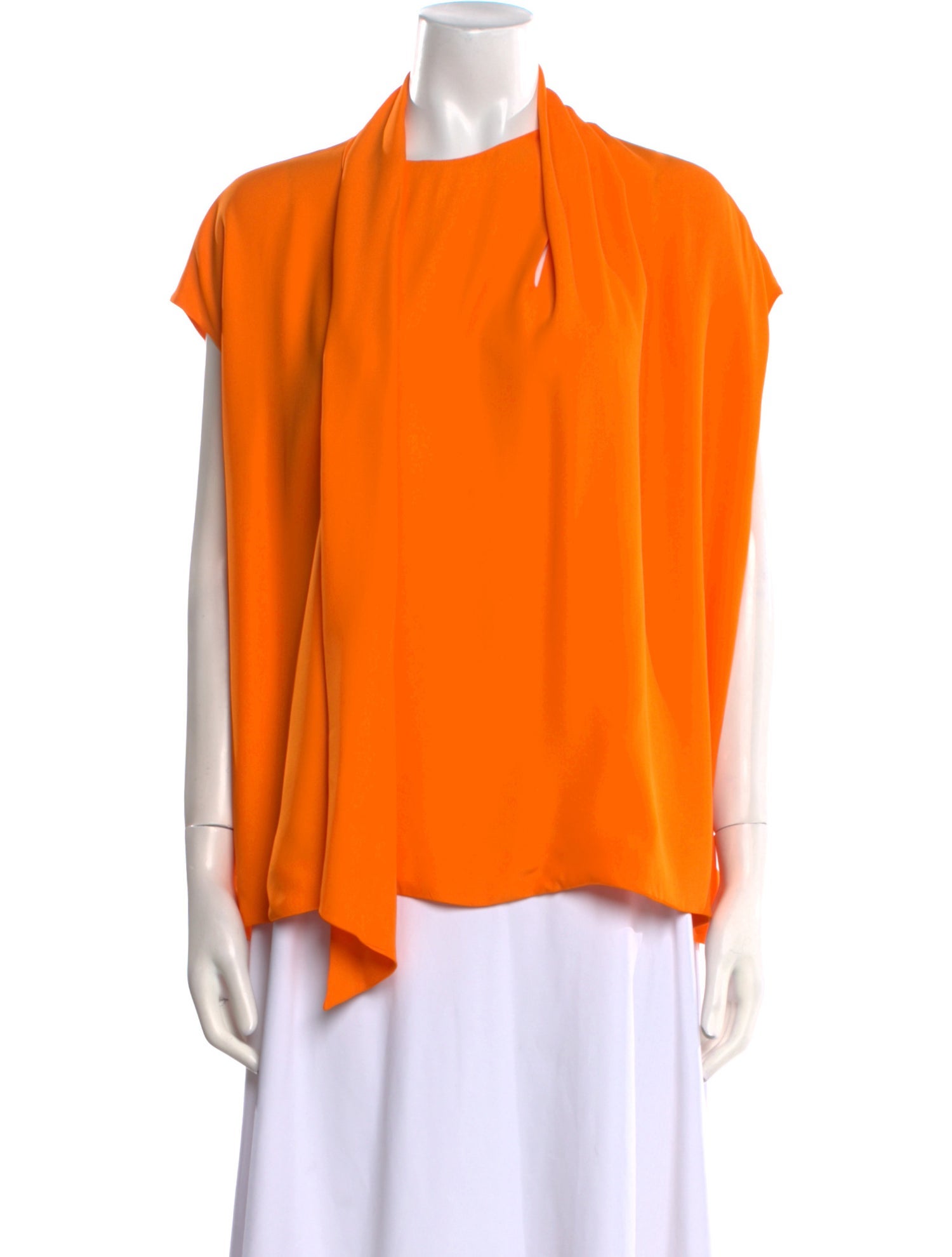 Hermès Mock Neck Short Sleeve Blouse