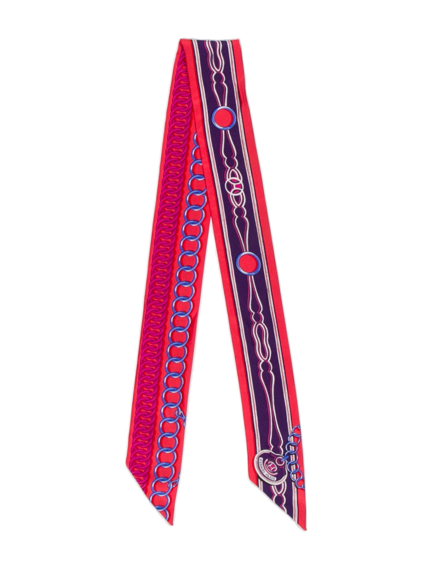 Hermès Maillons Silk Twilly Scarf