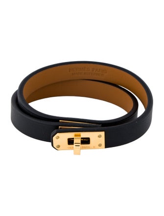 Hermès Leather Mini Kelly Double Tour Wrap Bracelet