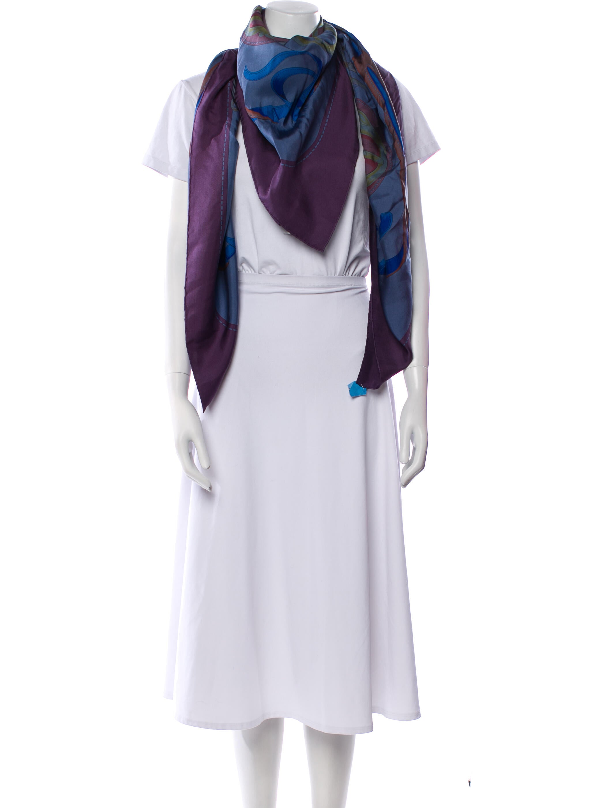 Hermès Bouclerie d'Attelage Dip Dye Silk Scarf