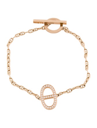 Hermès 18K Diamond Chaine d'ancre Contour Bracelet