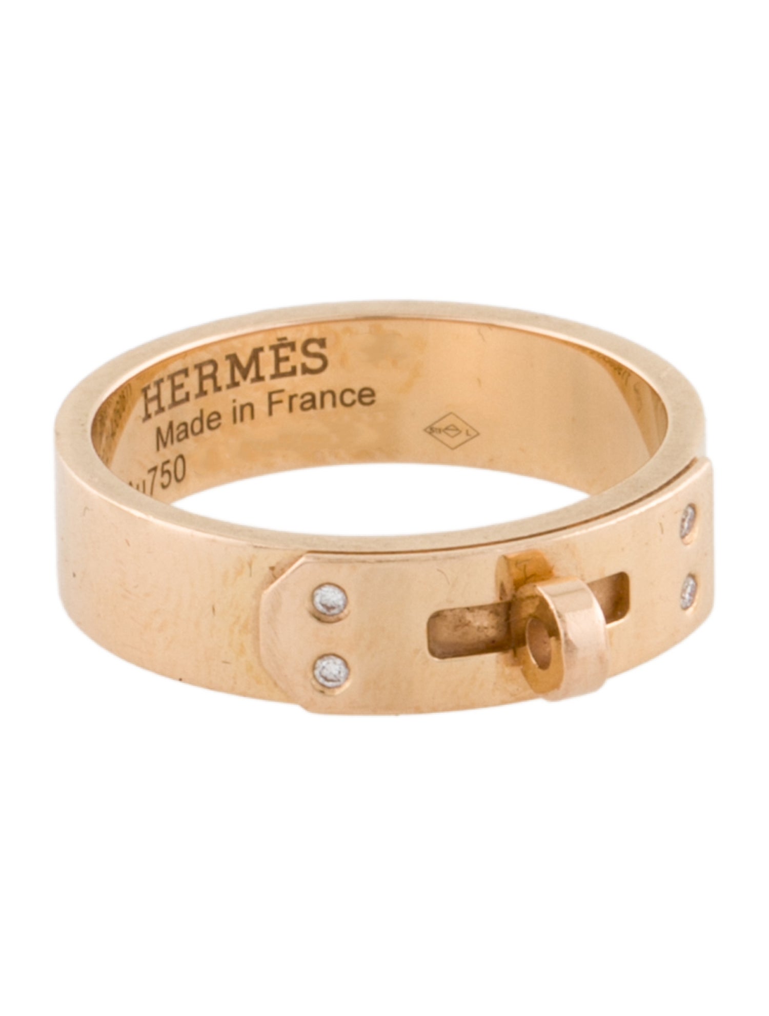 Hermès 18K Diamond Small Kelly Ring