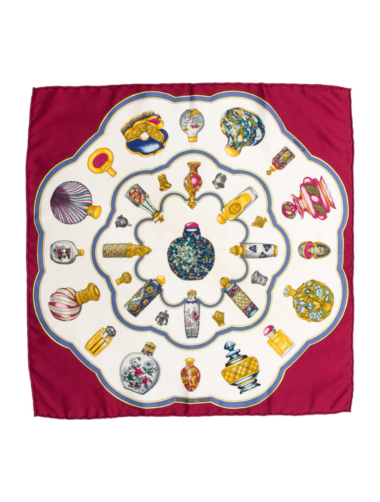 Hermès Qu'importe Le Flacon Pocket Square Silk Scarf