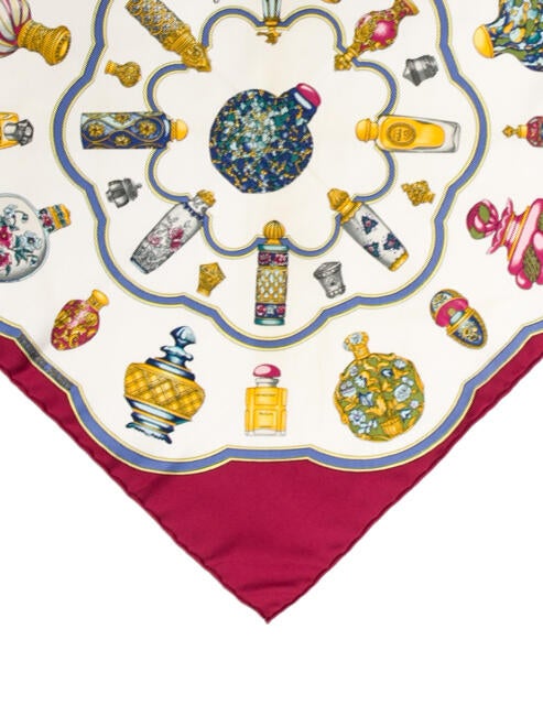 Hermès Qu'importe Le Flacon Pocket Square Silk Scarf