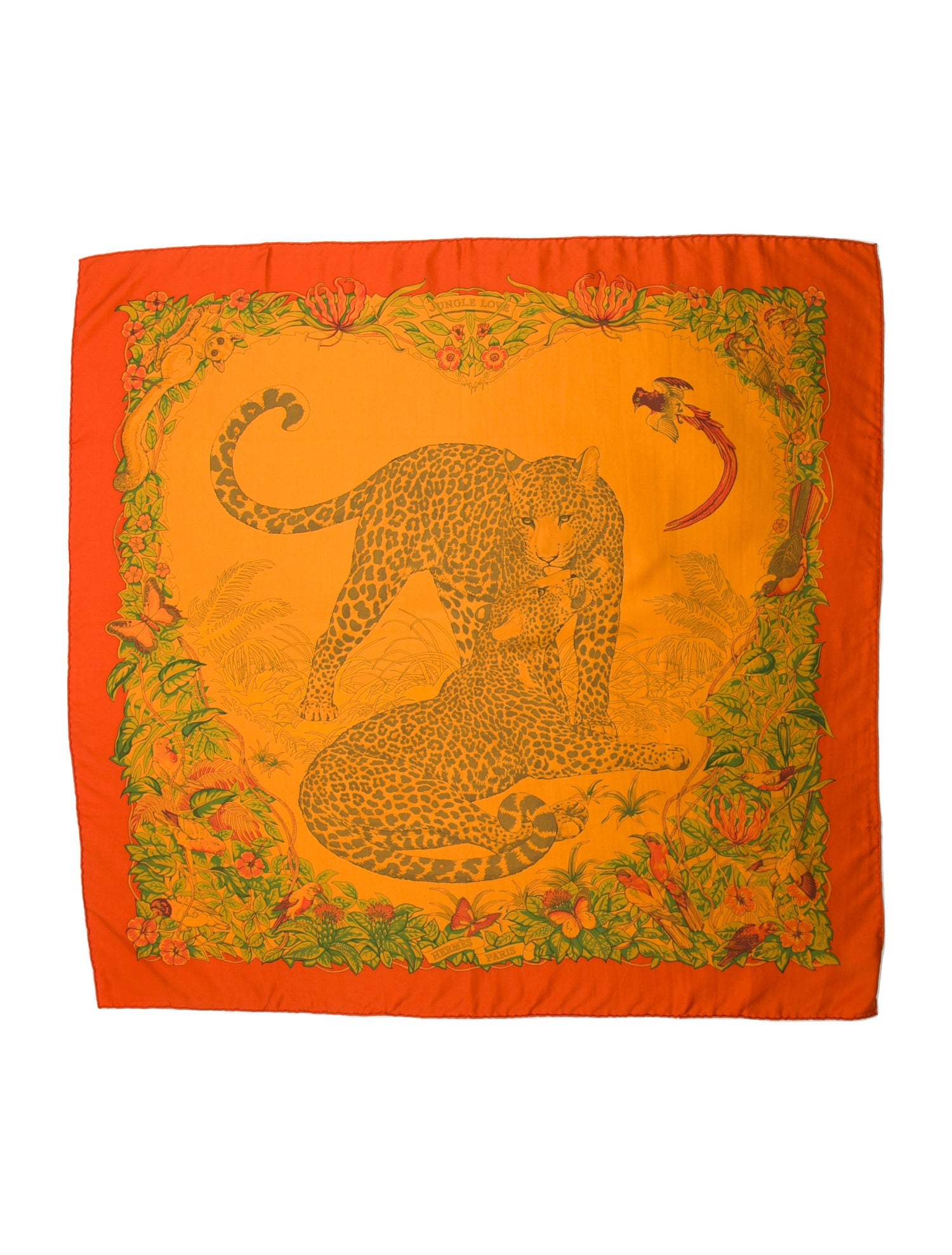 Hermès Jungle Love Dip Dye Silk Scarf