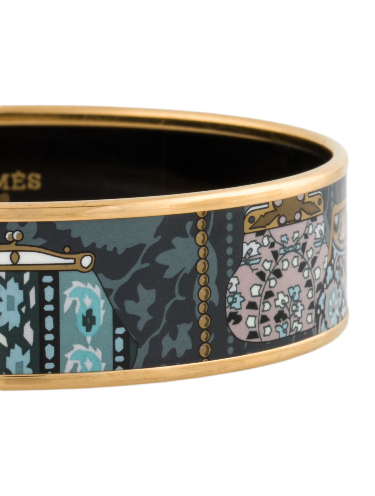 Hermès Wide Enamel Bangle Bracelet