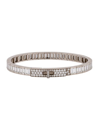 Hermès 18K 9.37ctw Diamond Kelly Baguettes Bracelet
