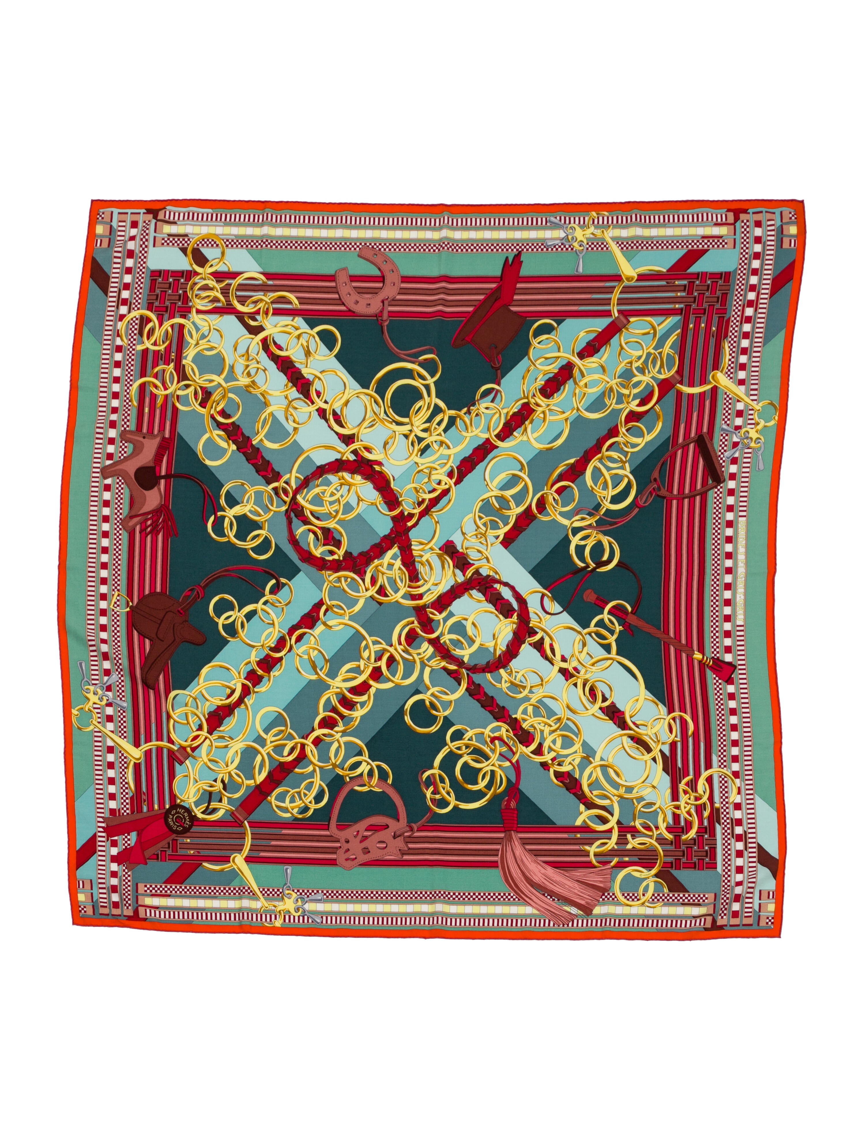 Hermès Brides et Gris Cashmere Shawl