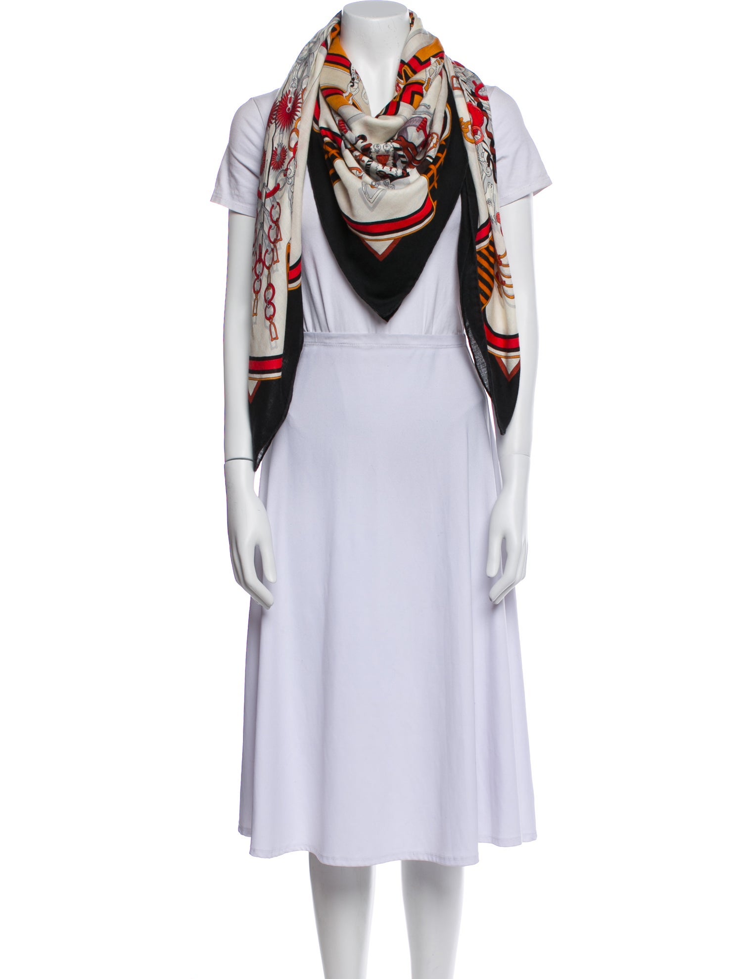 Hermès Bouquets Sellier Cashmere Shawl