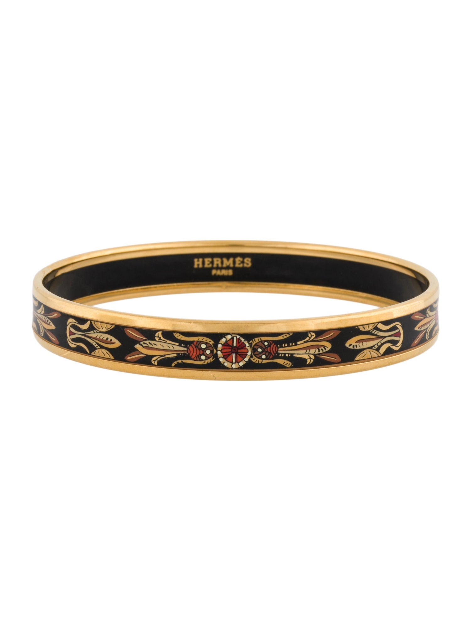 Hermès Vintage Narrow Enamel Bangle Bracelet