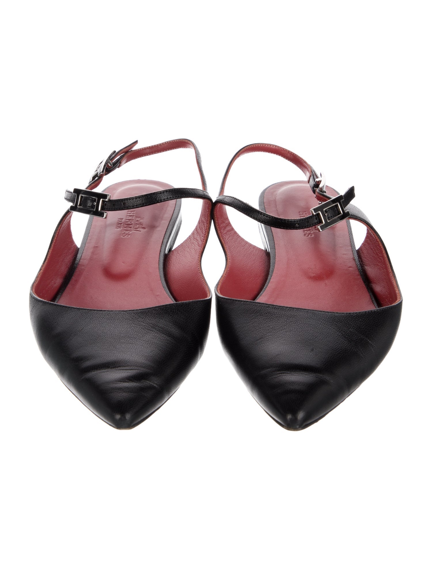 Hermès Edie Leather Slingback Flats