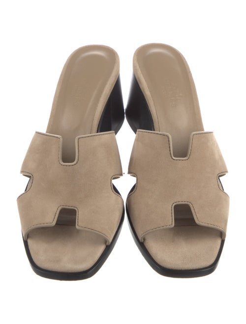 Hermès Helia 60 Suede Slides