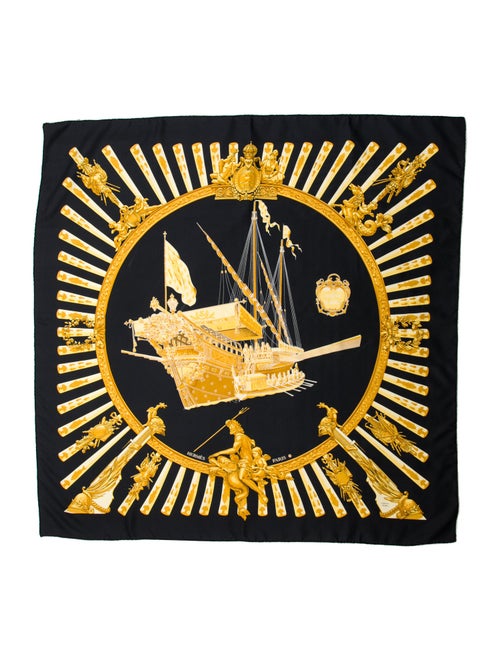 Hermès La Marine à Rames Silk Scarf