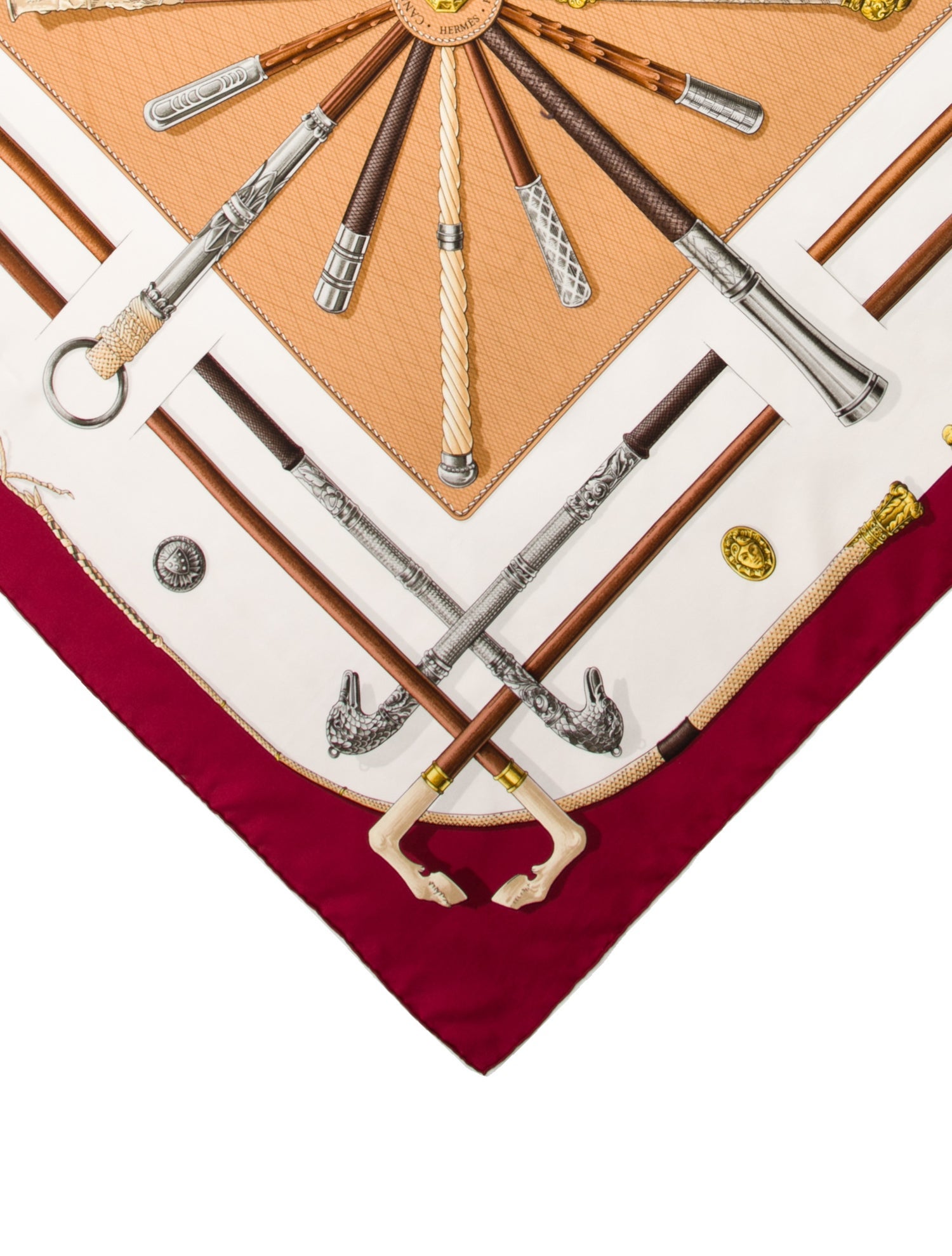 Hermès Cannes et Pommeaux Silk Scarf