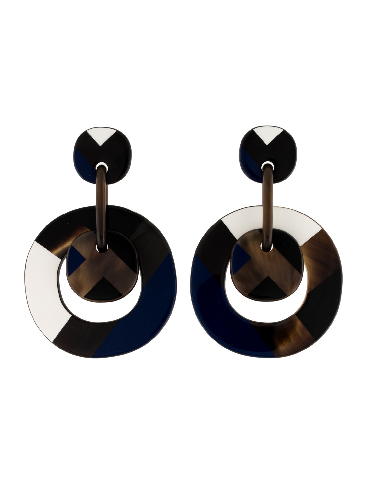 Hermès Horn & Lacquered Wood Drop Earrings