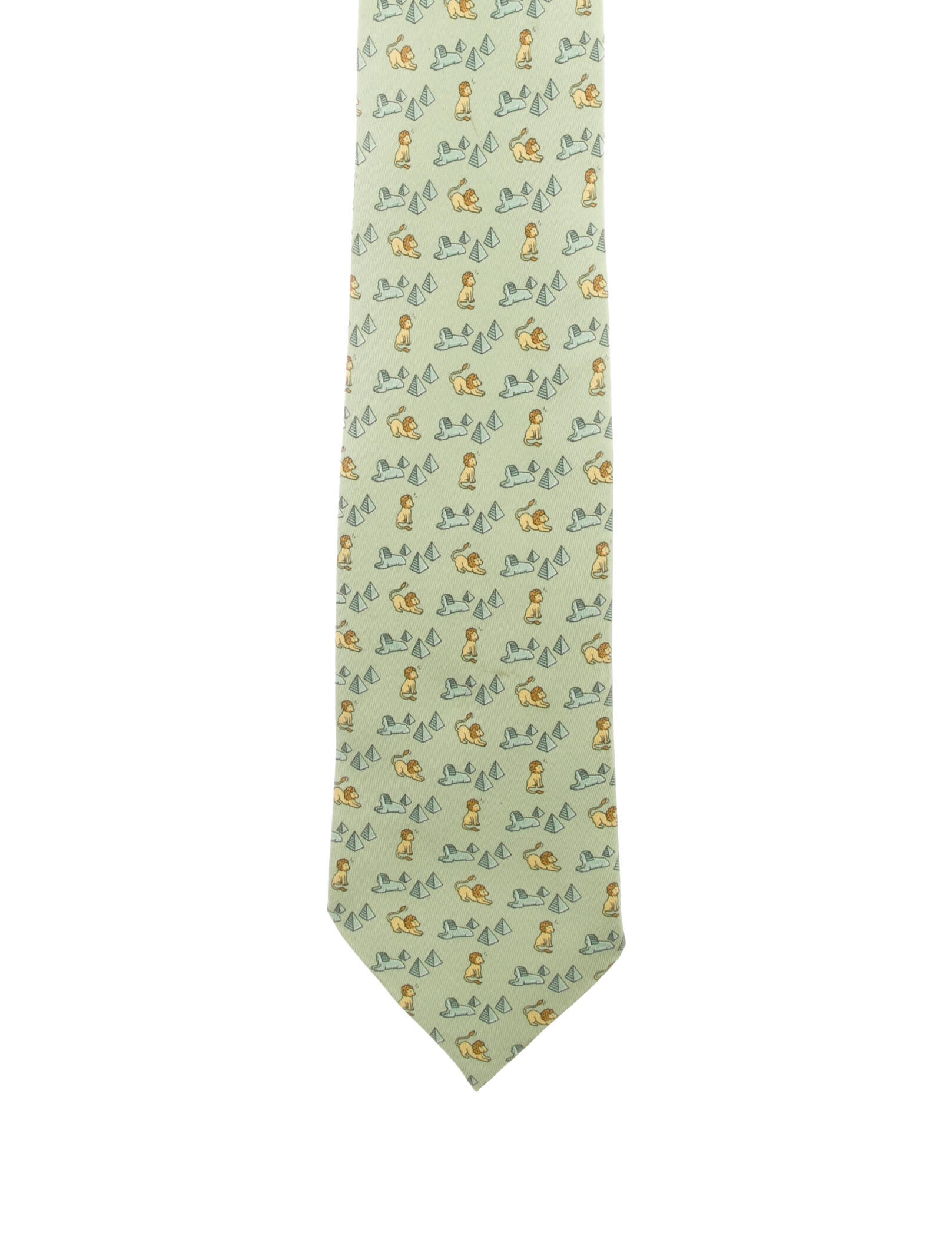 Hermès Sphinx & Pyramid Silk Tie