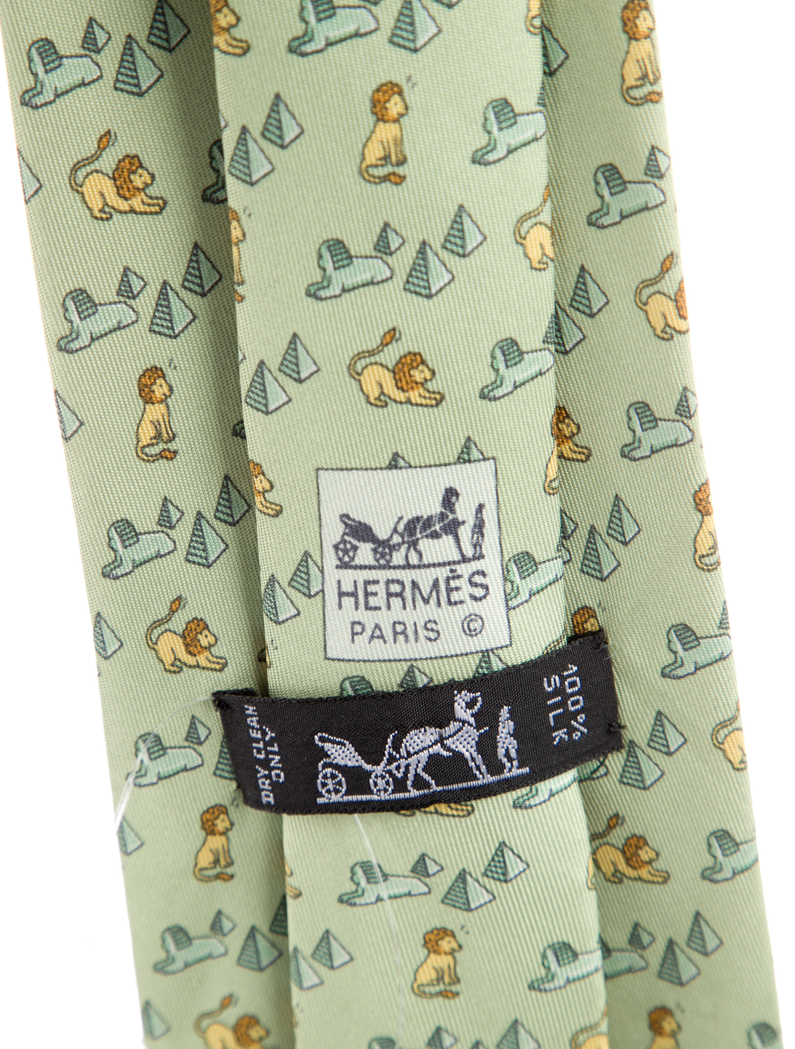 Hermès Sphinx & Pyramid Silk Tie