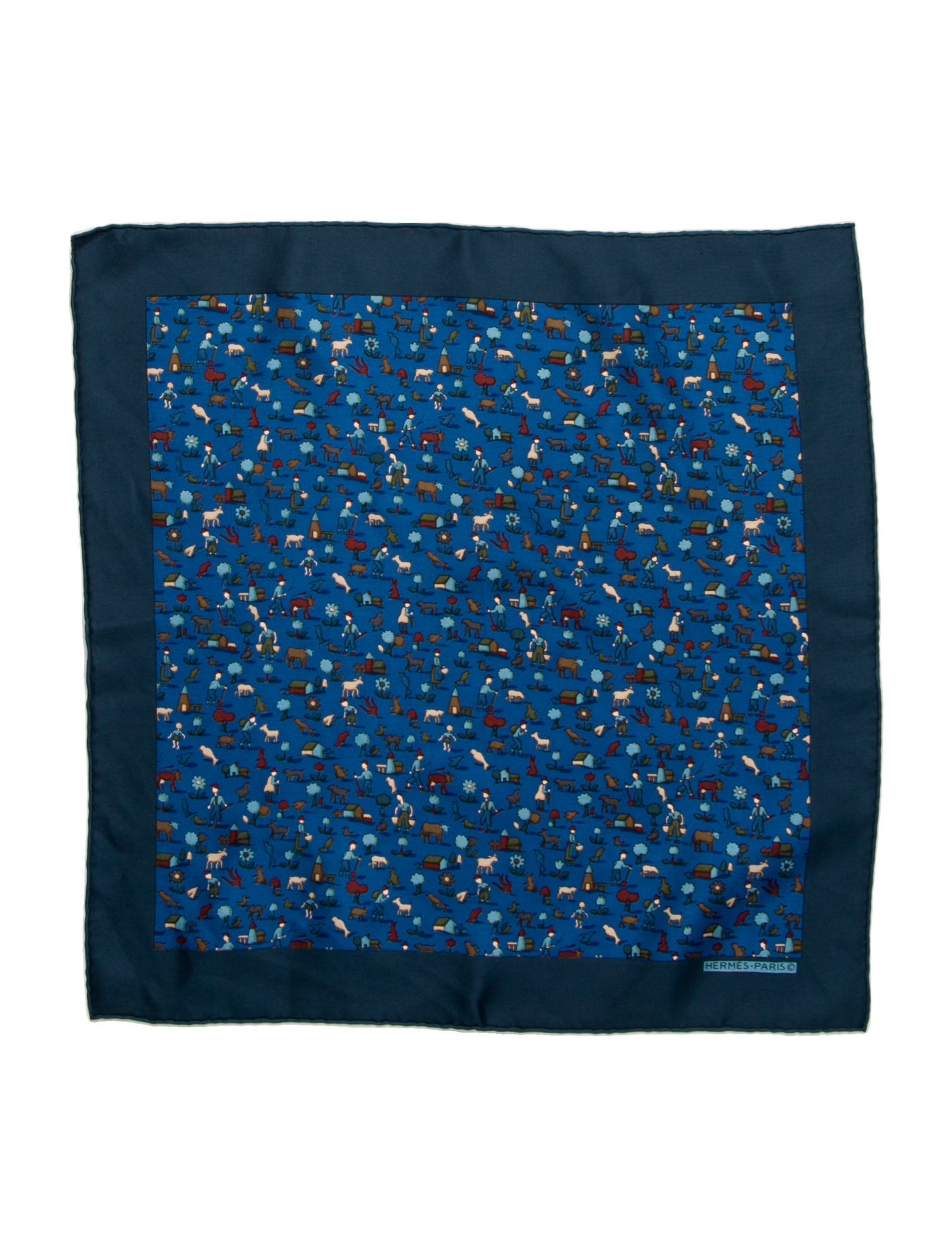 Hermès Farmer Silk Pocket Square