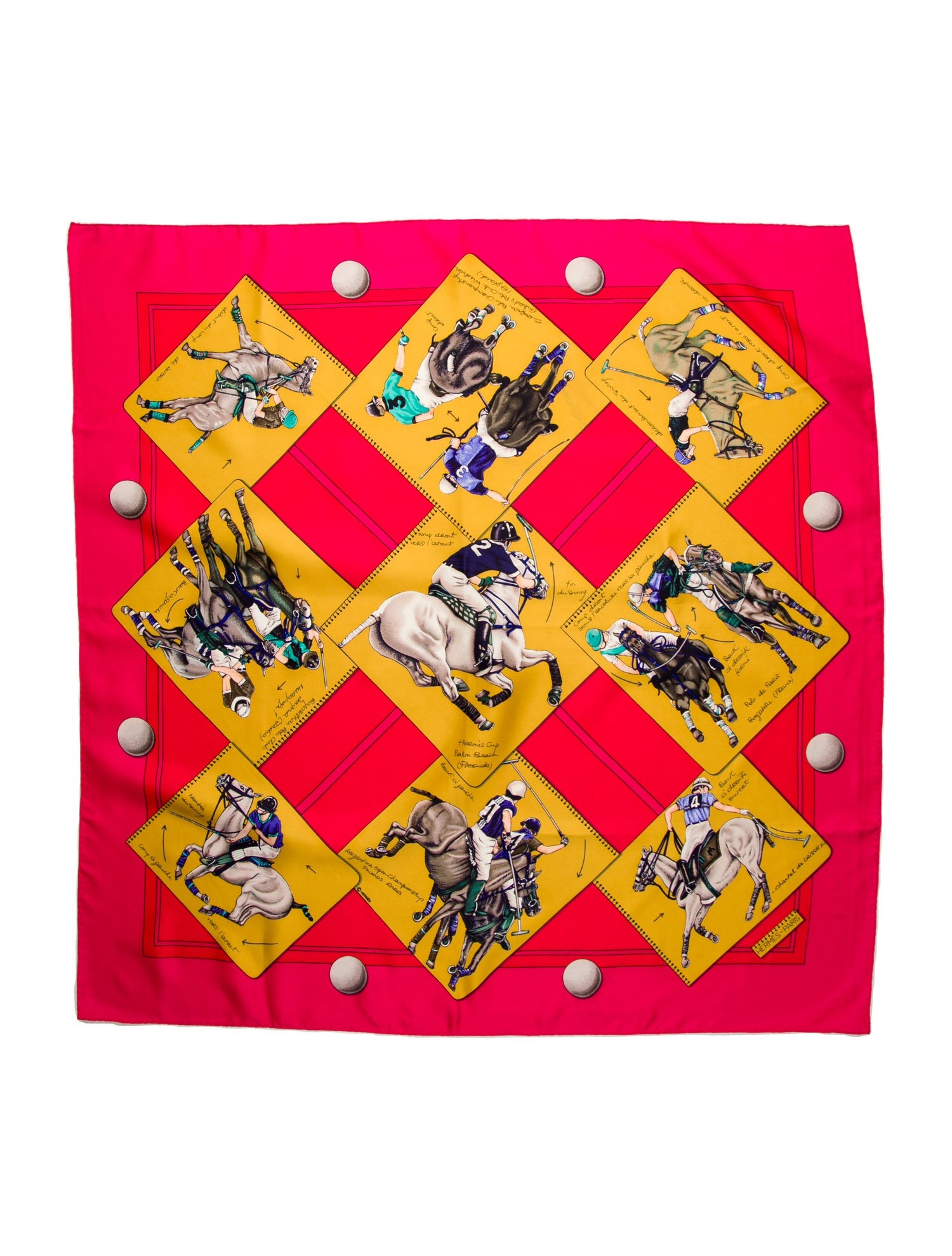 Hermès Le Monde du Polo Silk Scarf